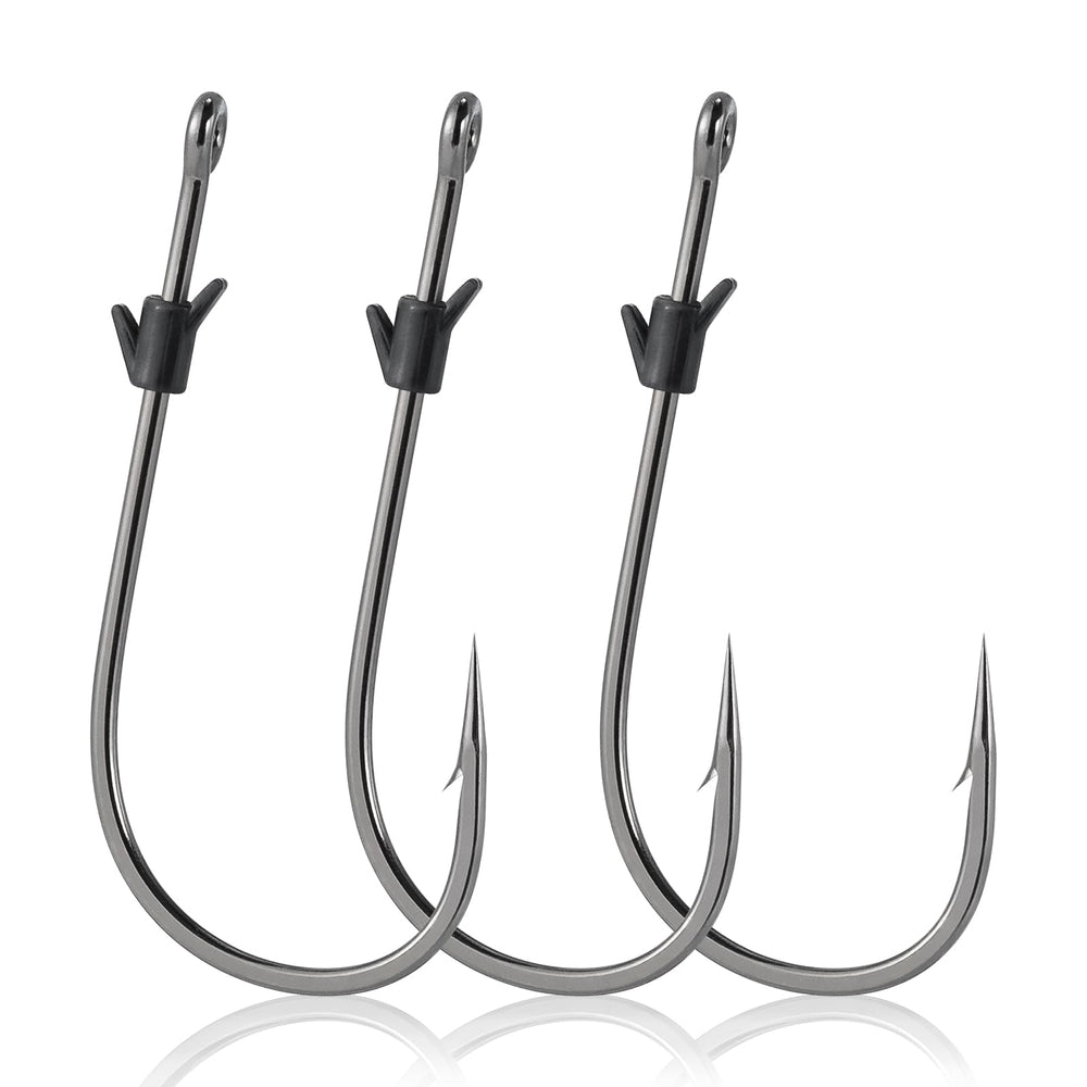 Dr.Fish 20 Pack Heavy Cover Hooks – dual-barb bait keeper close-up