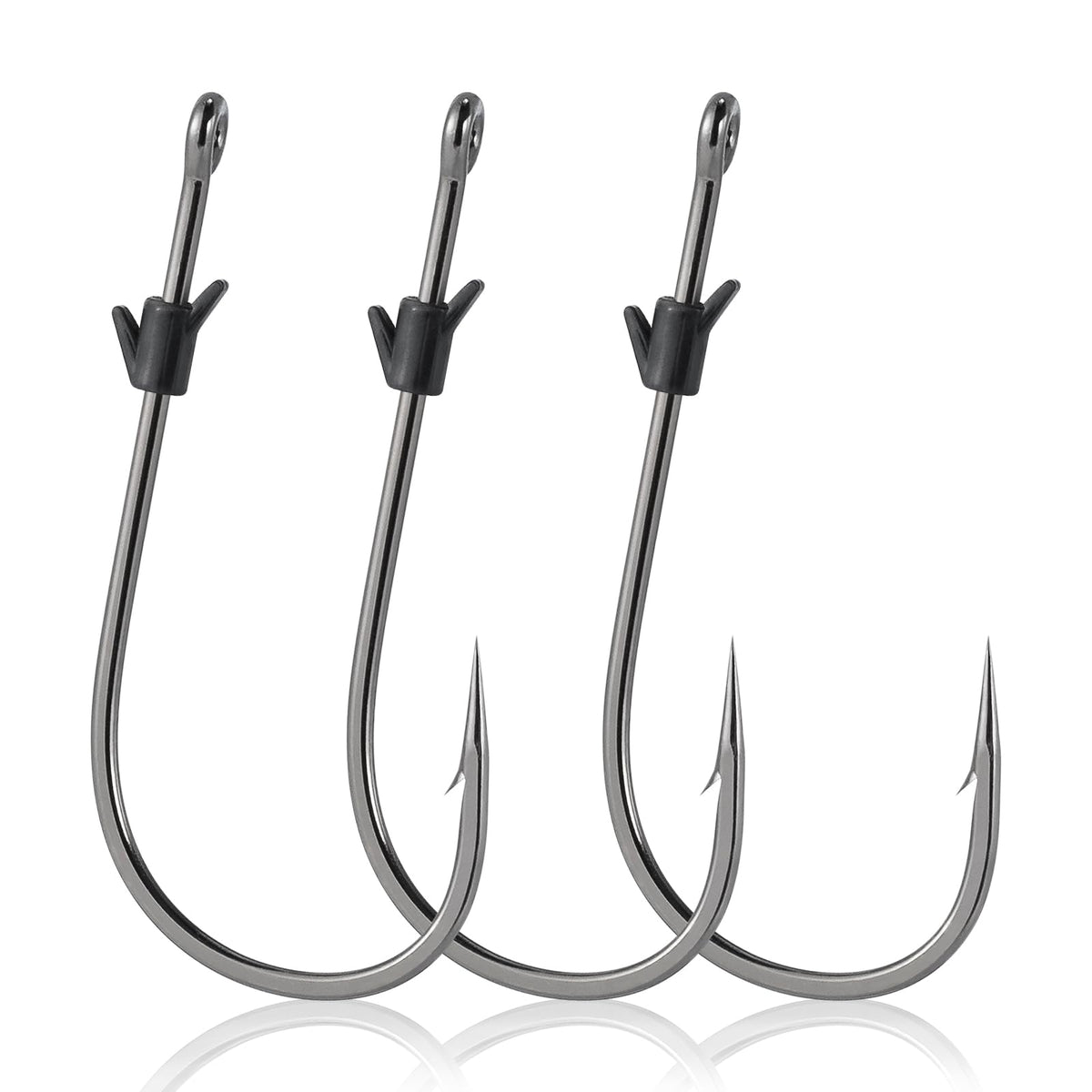 Dr.Fish 20 Pack Heavy Cover Hooks – dual-barb bait keeper close-up
