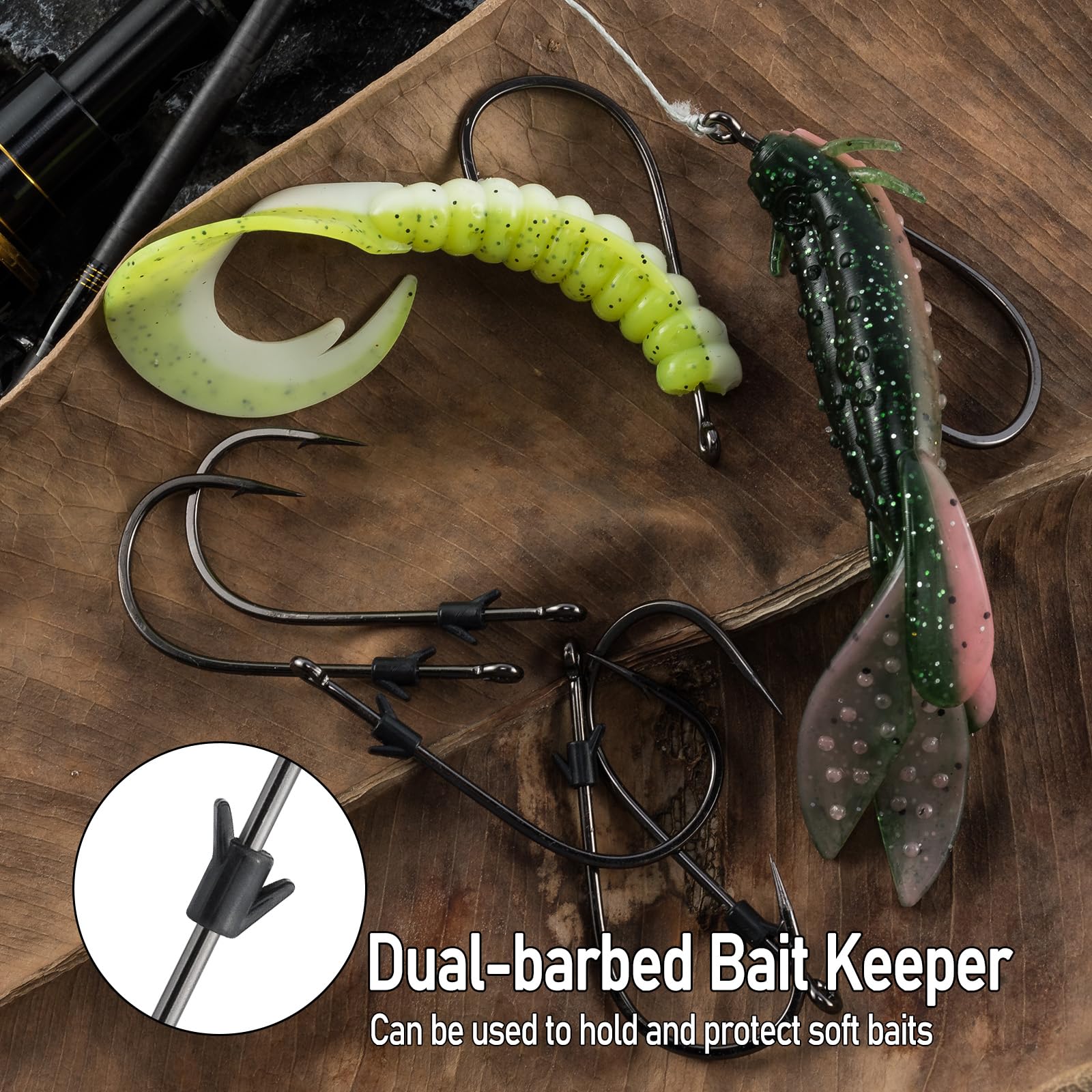 Needle point close-up on Dr.Fish heavy cover hook for fast penetration