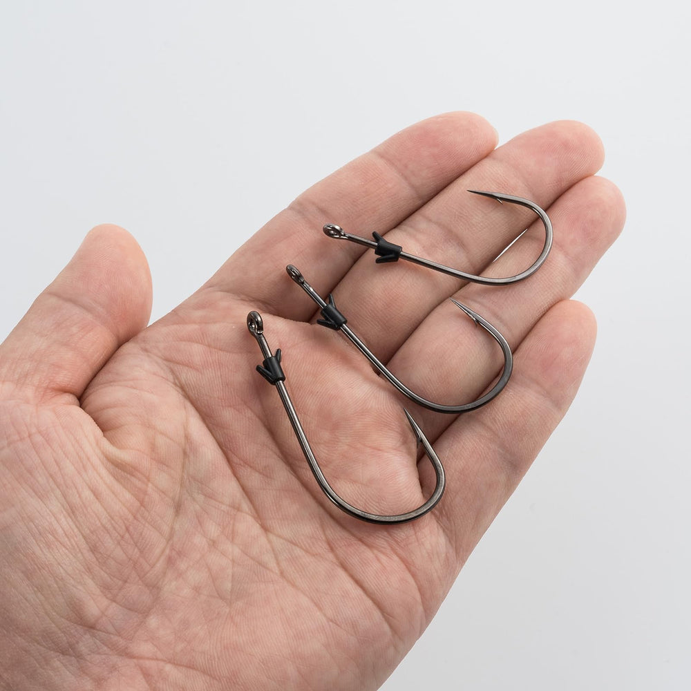 Round bend straight shank worm hook for freshwater fishing