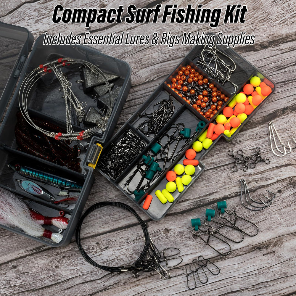 Dr.Fish tackle kit in use on the beach for quick rig setups.