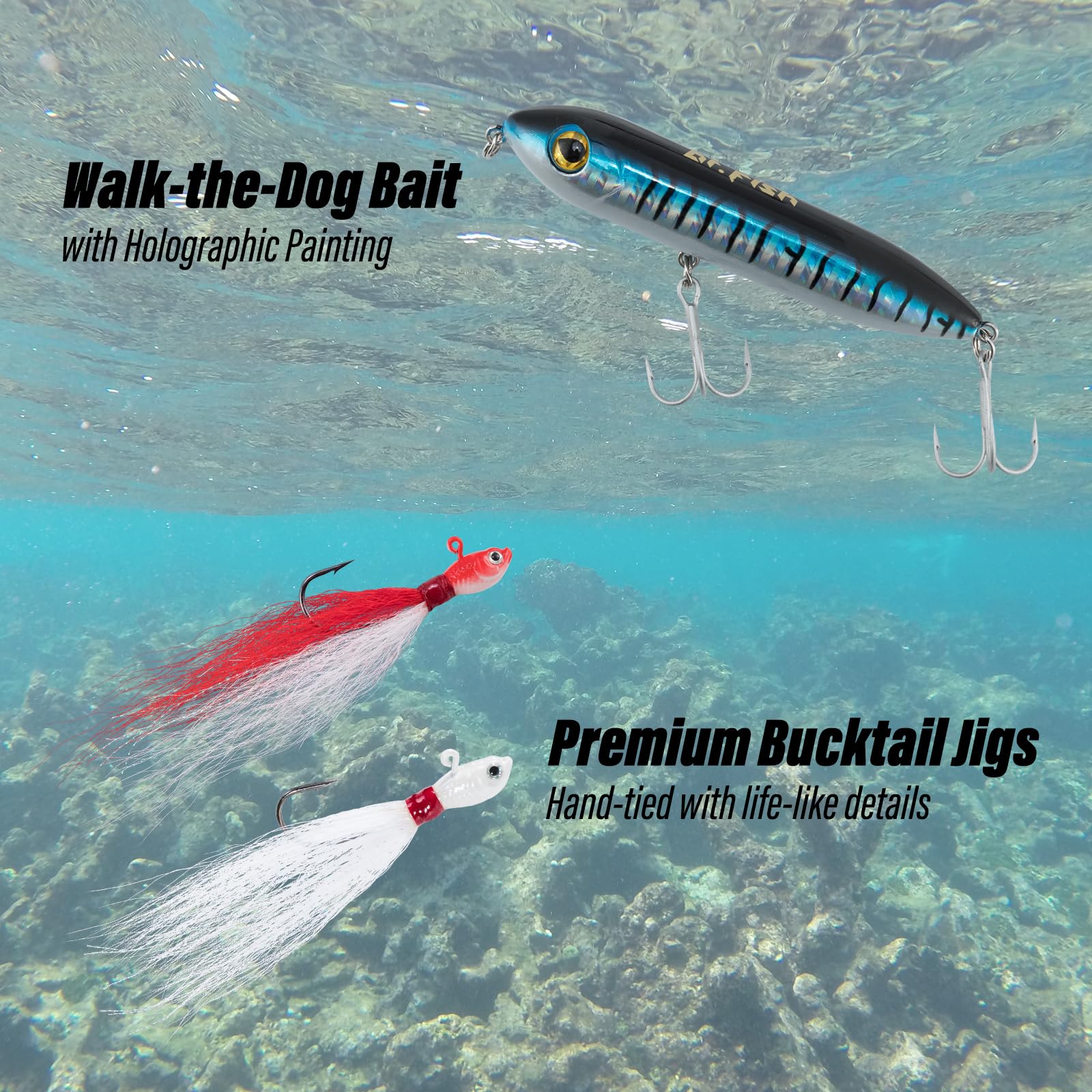 Dr.Fish terminal tackle with swivels, hooks, and weights for rigging.