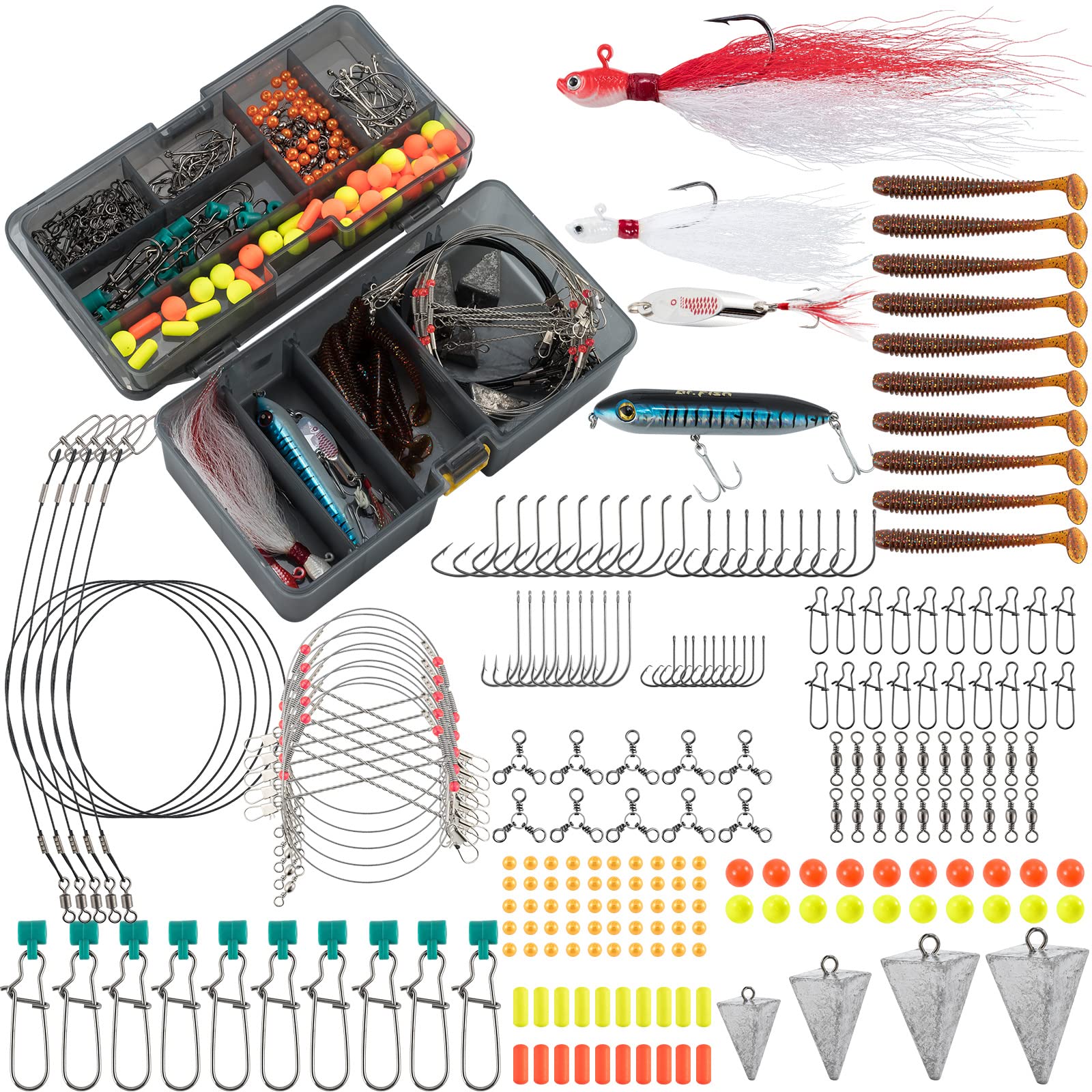 Dr.Fish 269-Piece Surf Fishing Tackle Box Kit – front view