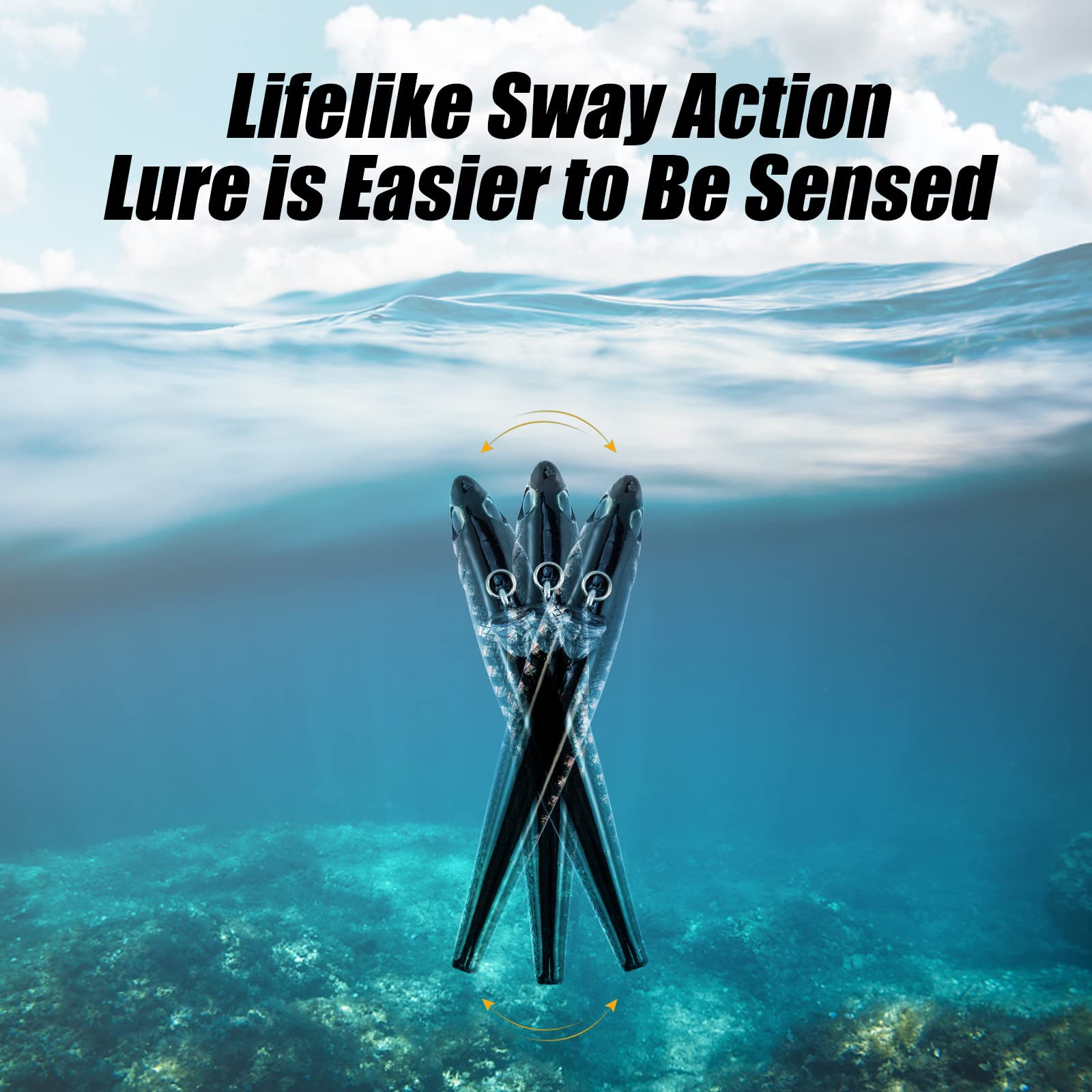 Lure with high-carbon treble hooks and split rings