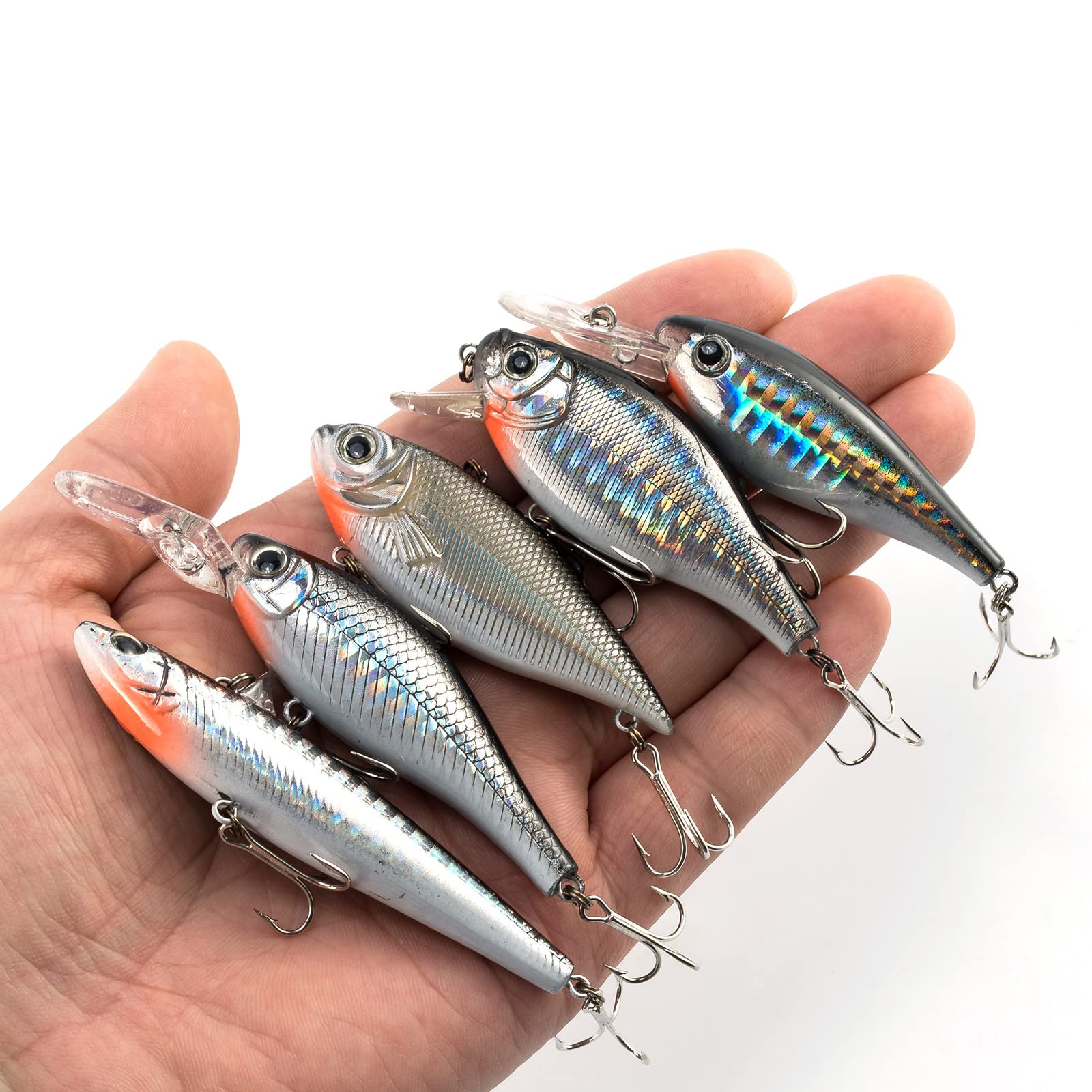 Plastic storage box with five lures