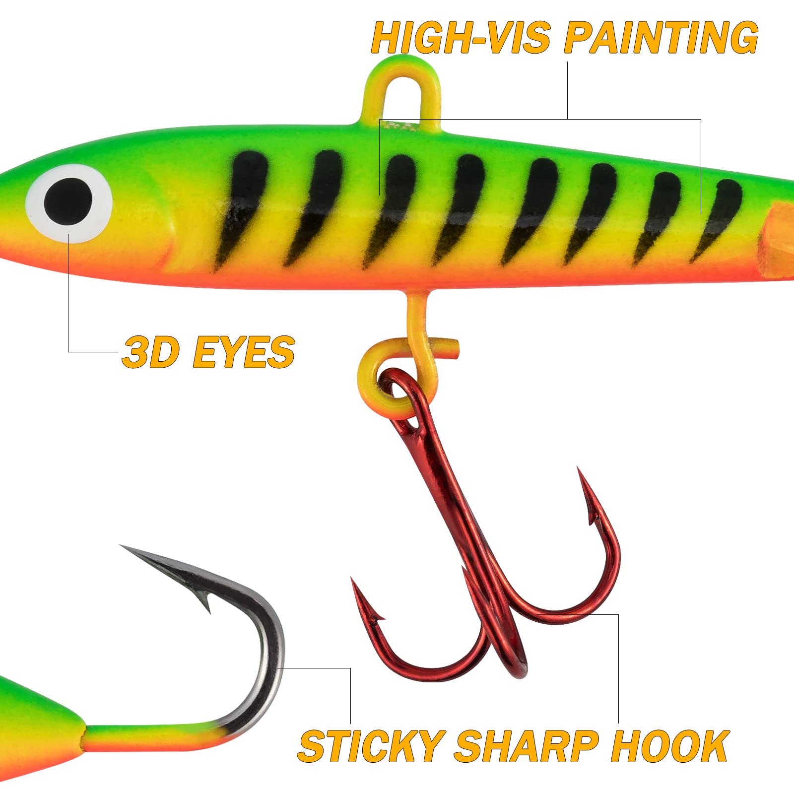 Dr.Fish balanced jig rap lure optimized for ice fishing