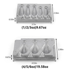 Dr.Fish Bank Sinker Mold 3-cavity for 4/5/6 oz