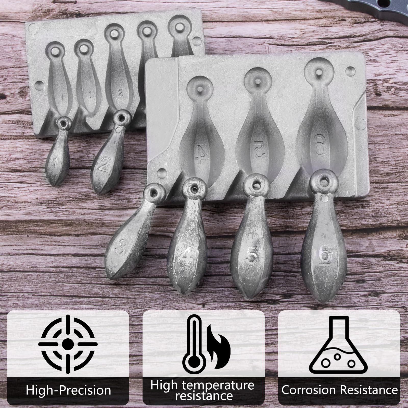 Premium aluminum body of Dr.Fish Bank Sinker Mold