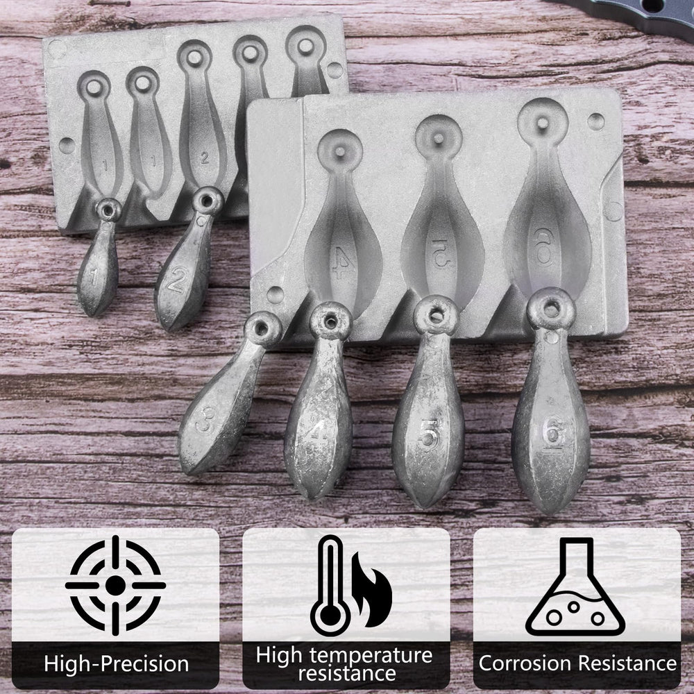 Premium aluminum body of Dr.Fish Bank Sinker Mold