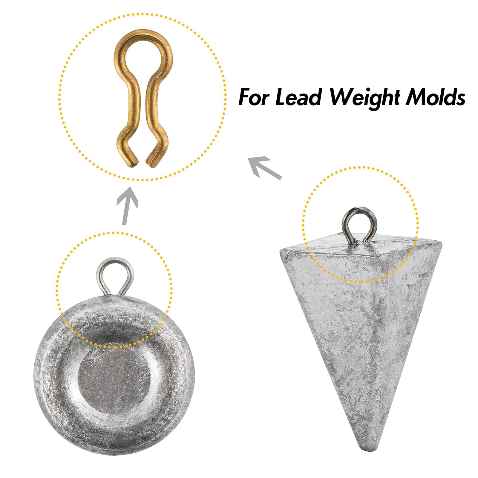 Dr.Fish brass eyelets for lead mold sizes 1 to 3 fit your molds