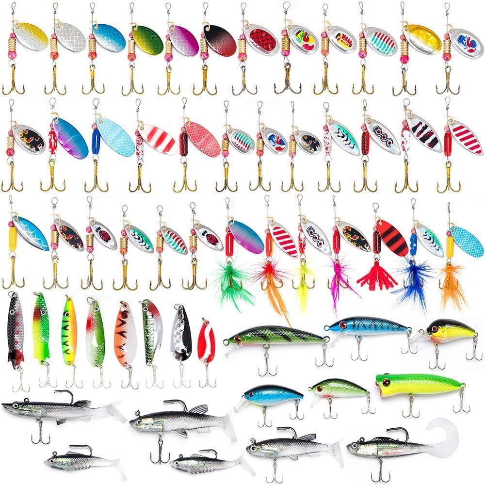 Lure boxes displayed with spinners and spoons