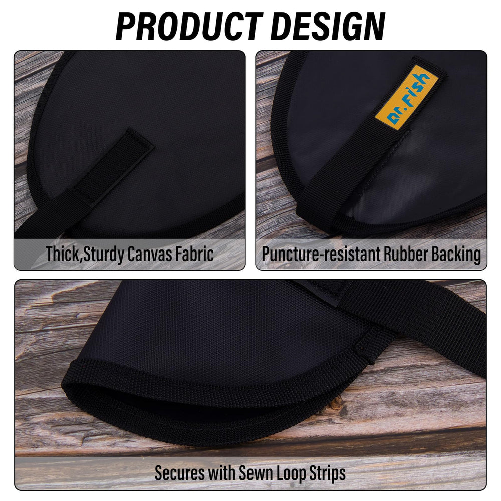 Durable rubber-backed canvas exterior of lure wrap