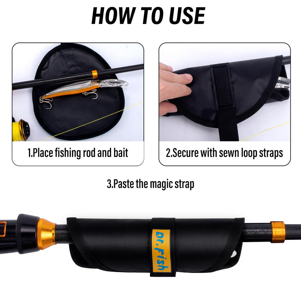Three sizes M L XL of lure wraps for tackle organization