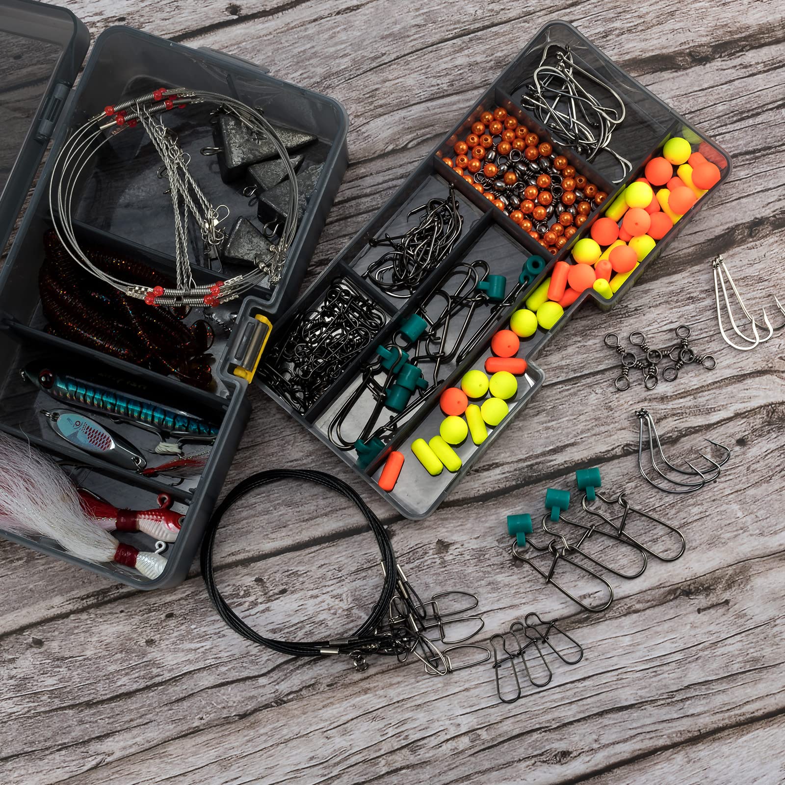 Paddle tail swimbaits and walking baits included
