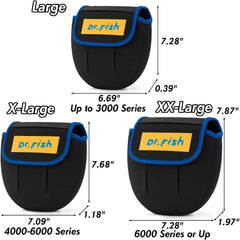 Reel cover with handle slot visible