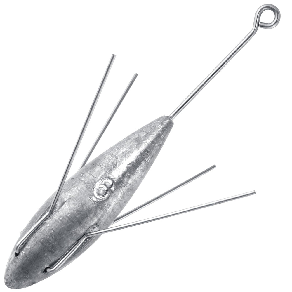 Dr.Fish Sputnik Sinker pack shot shows five 5oz weights for surf fishing.