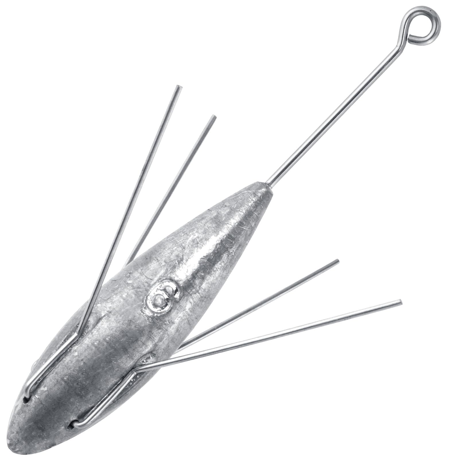 Dr.Fish Sputnik Sinker pack shot shows five 5oz weights for surf fishing.