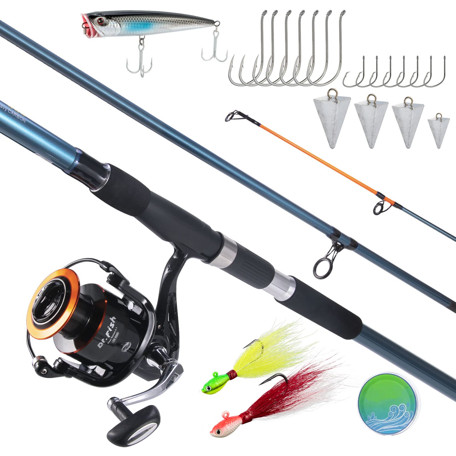 Dr.Fish Surf Fishing Rod and Reel Combo 12ft with 9000 spinning reel