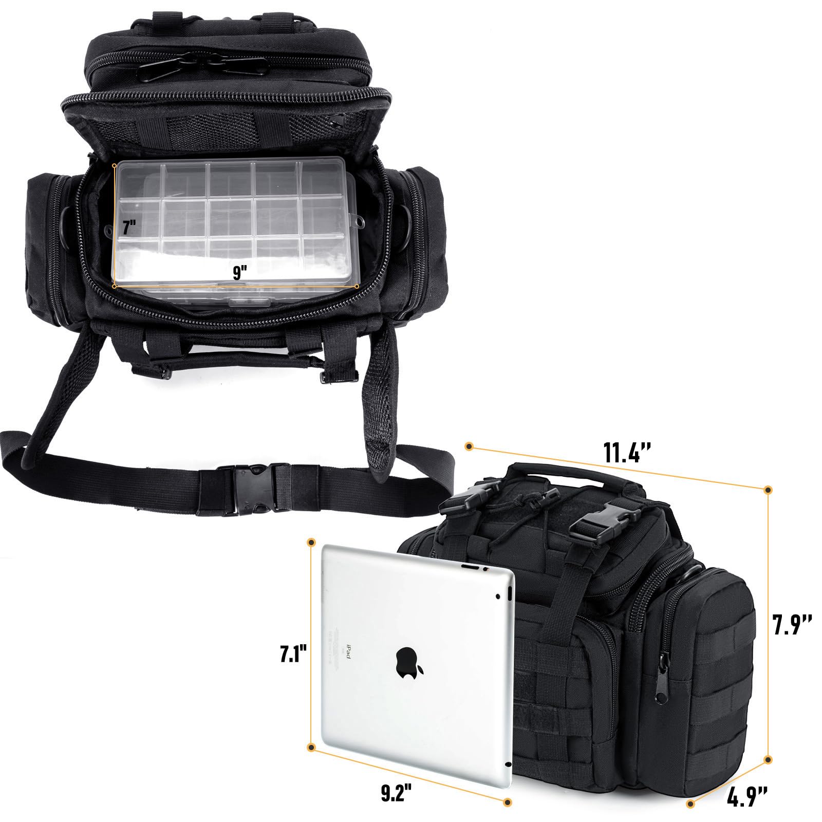 Interior compartments and padded lining