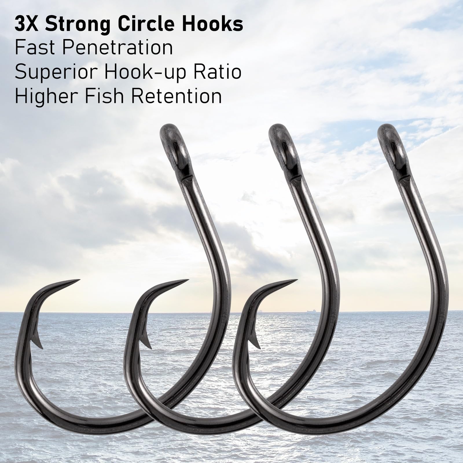 Dr.Fish versatile hooks for bass, catfish, tuna, and mackerel adventures.