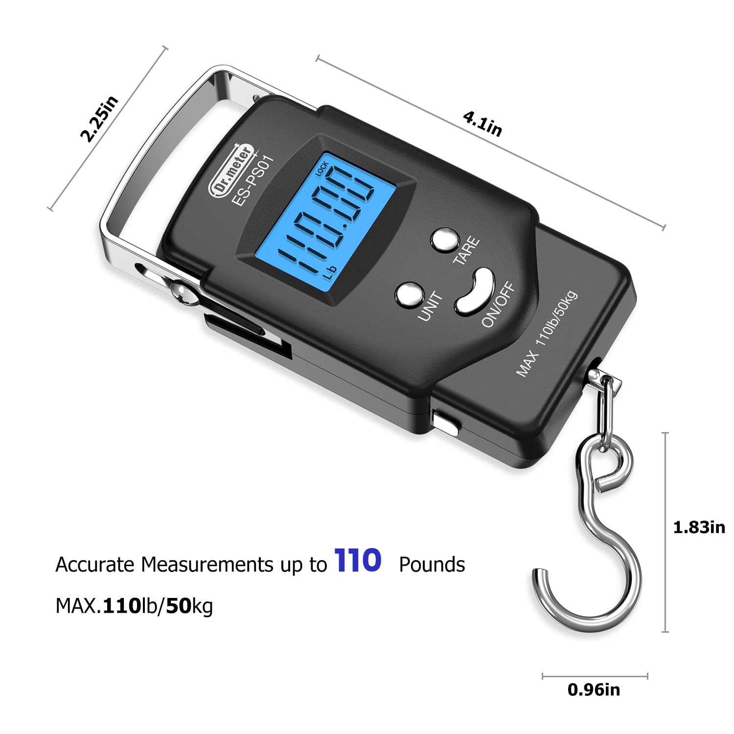 Person weighing luggage using the scale