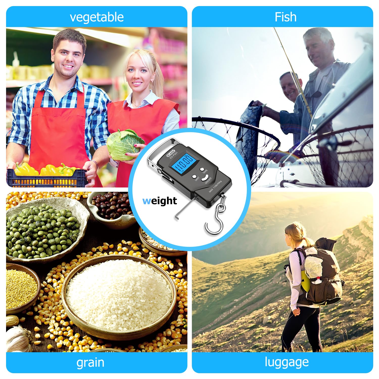 Pocket-sized Dr.meter luggage scale with carrying strap