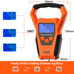 Digital scale weighing up to 50 kg (110 lb) with IPX7 waterproof design