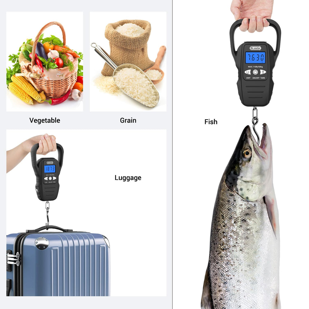 Weight range from 0.2 lb to 110 lb with unit switching
