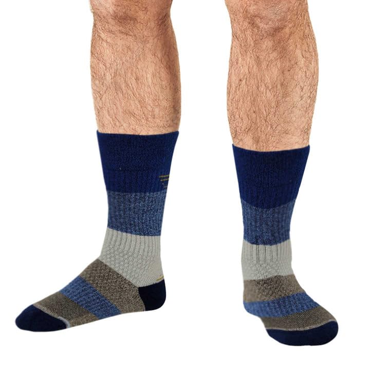 Dr. Motion compression crew socks with dynamic arch support boost stability on uneven terrain.