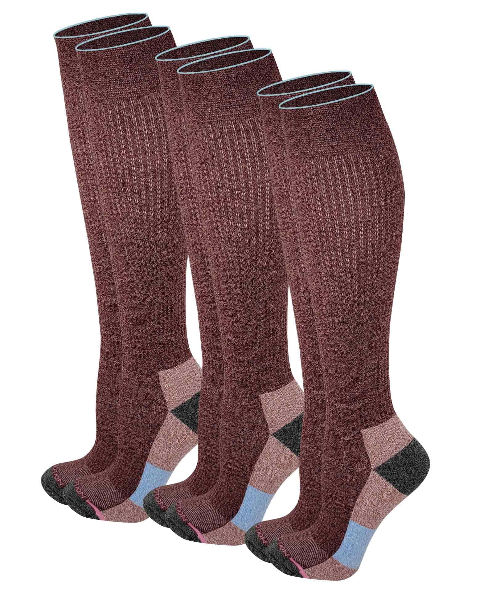 Dr. Motion compression knee-high socks front view for comfort during running and hiking
