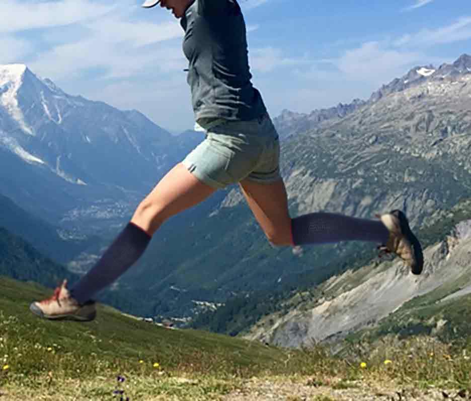 Dr. Motion compression knee-high socks – moisture-wicking fabric for dry feet.