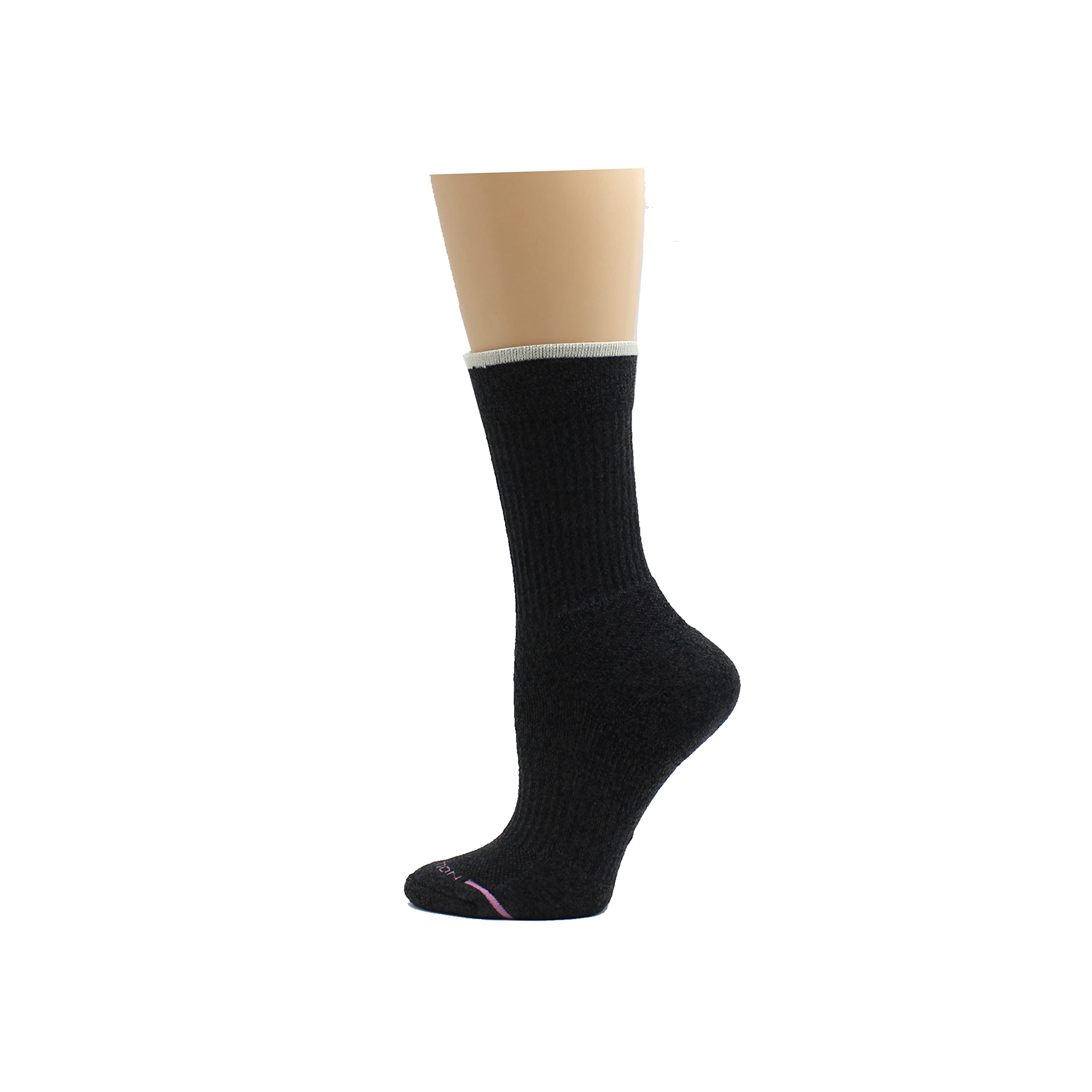 Dr. Motion women's hiking sock charcoal beige highlighting breathable mesh upper for cool, dry feet