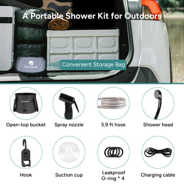 DR.PREPARE foldable bucket in use, lightweight capacity for water storage and cleaning tasks.