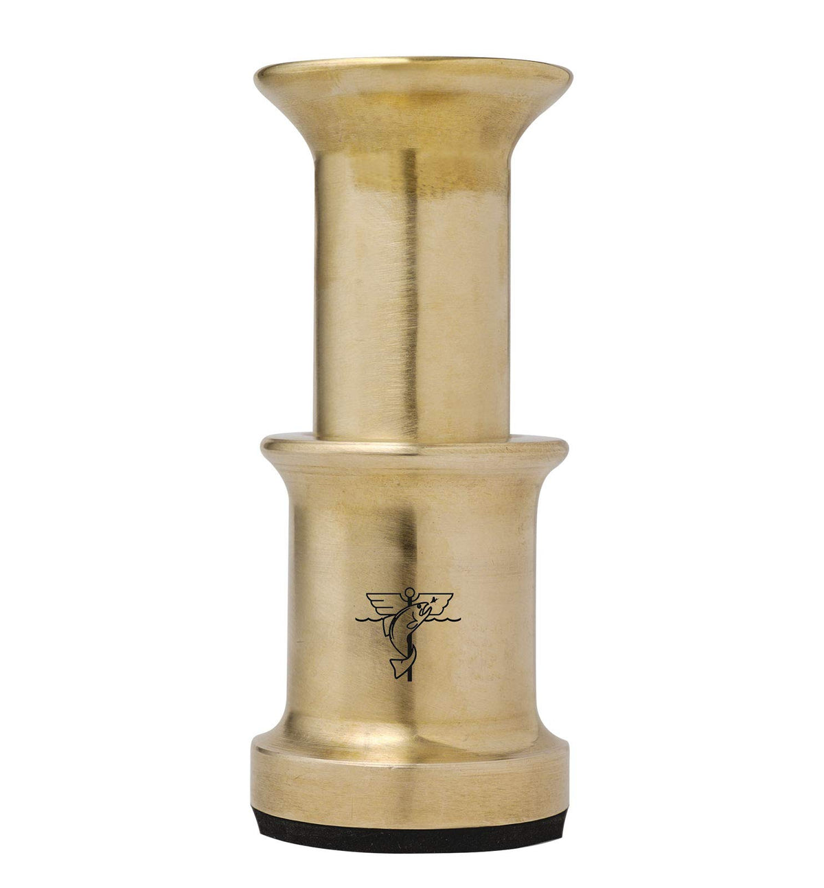Dr. Slick Hair Stacker Large Brass Base with padded base for stable hair stacking.