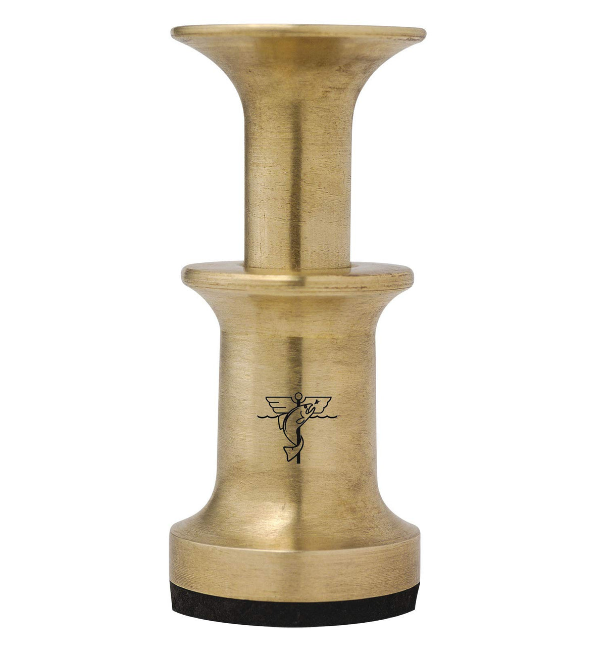 Dr. Slick Hair Stacker Small brass base for secure hair stacking.