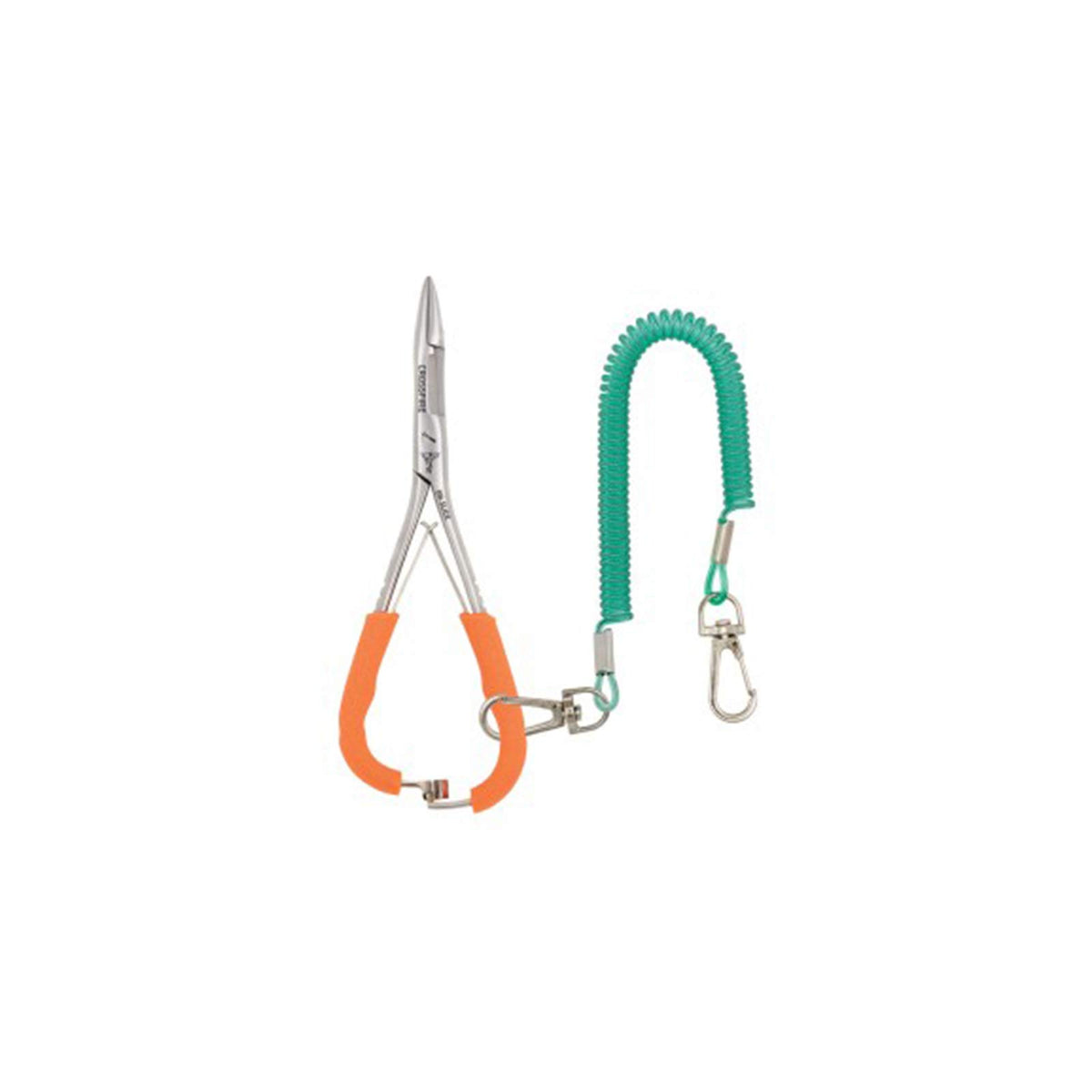 Dr. Slick mitten scissor clamp with textured rubber handles and tapered jaws for precise hook removal