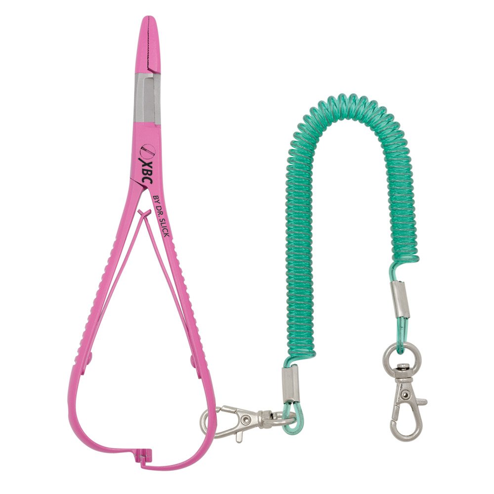 Dr. Slick Mitten Scissor Clamp front view with serrated blade for tippet cutting and fly trimming