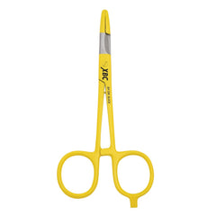 Dr. Slick Scissor Clamp 5-inch yellow straight jaw for tippet trimming and gear repair.