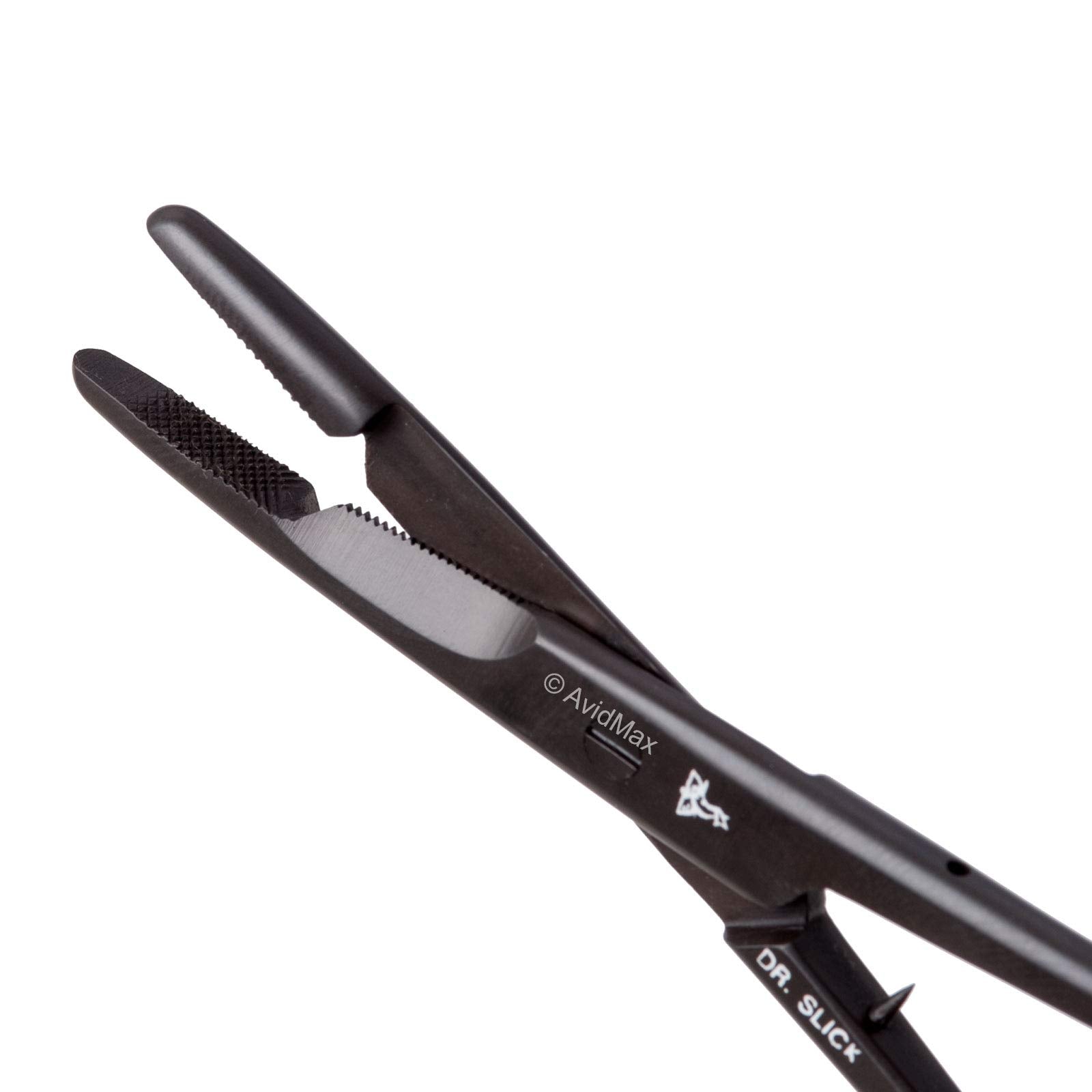 Dr Slick Scissor Clamp in action on streamside tasks showing compact multi-tool versatility