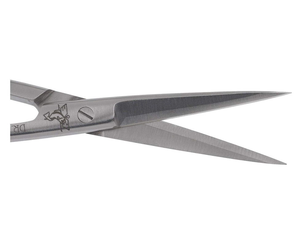 Dr. Slick tungsten carbide hair scissor in action, ideal for modern materials