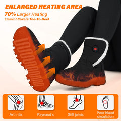 Dr.Warm heated boots for women side view highlights cozy fit and all-day warmth.