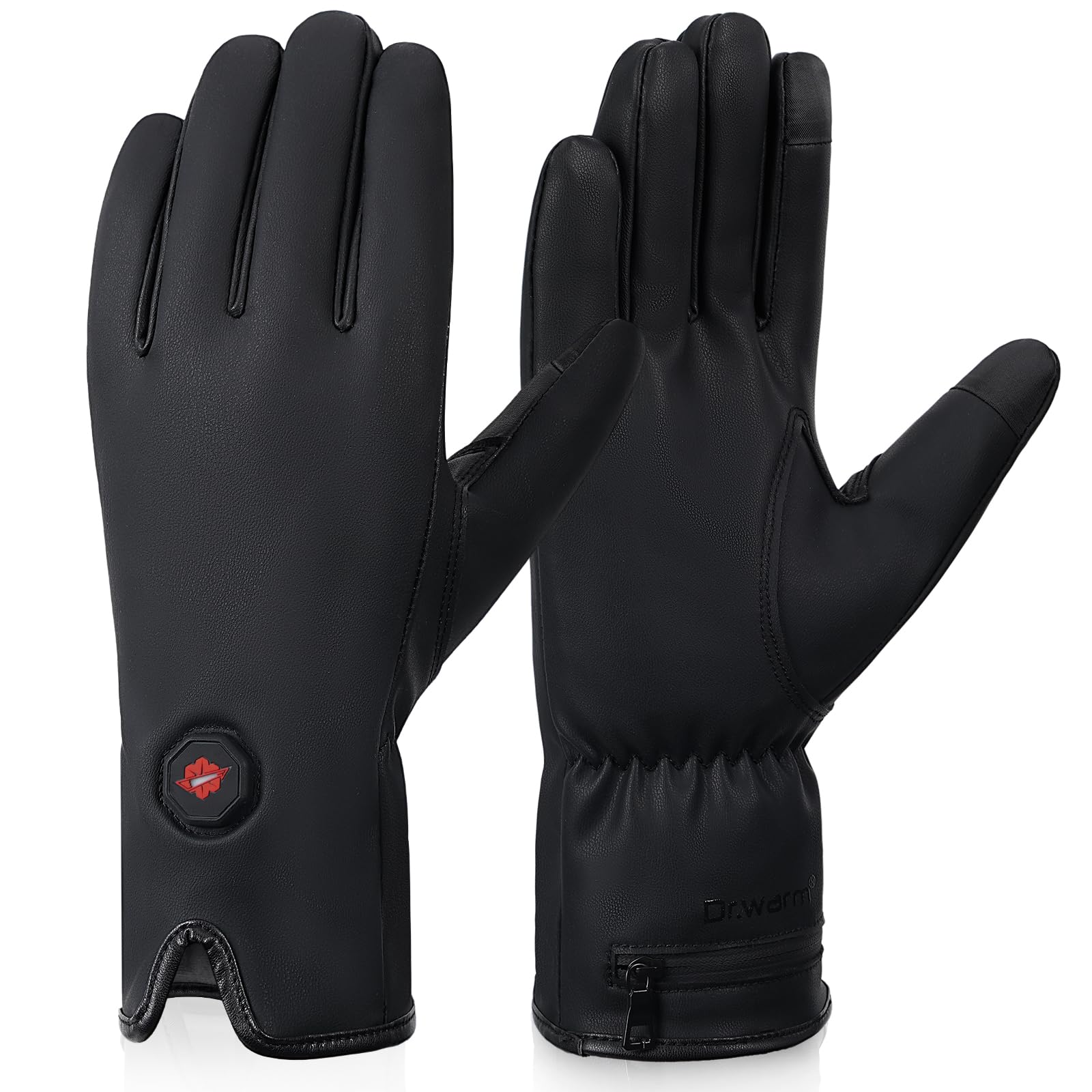Dr.Warm heated gloves front view for all-day winter warmth and comfort