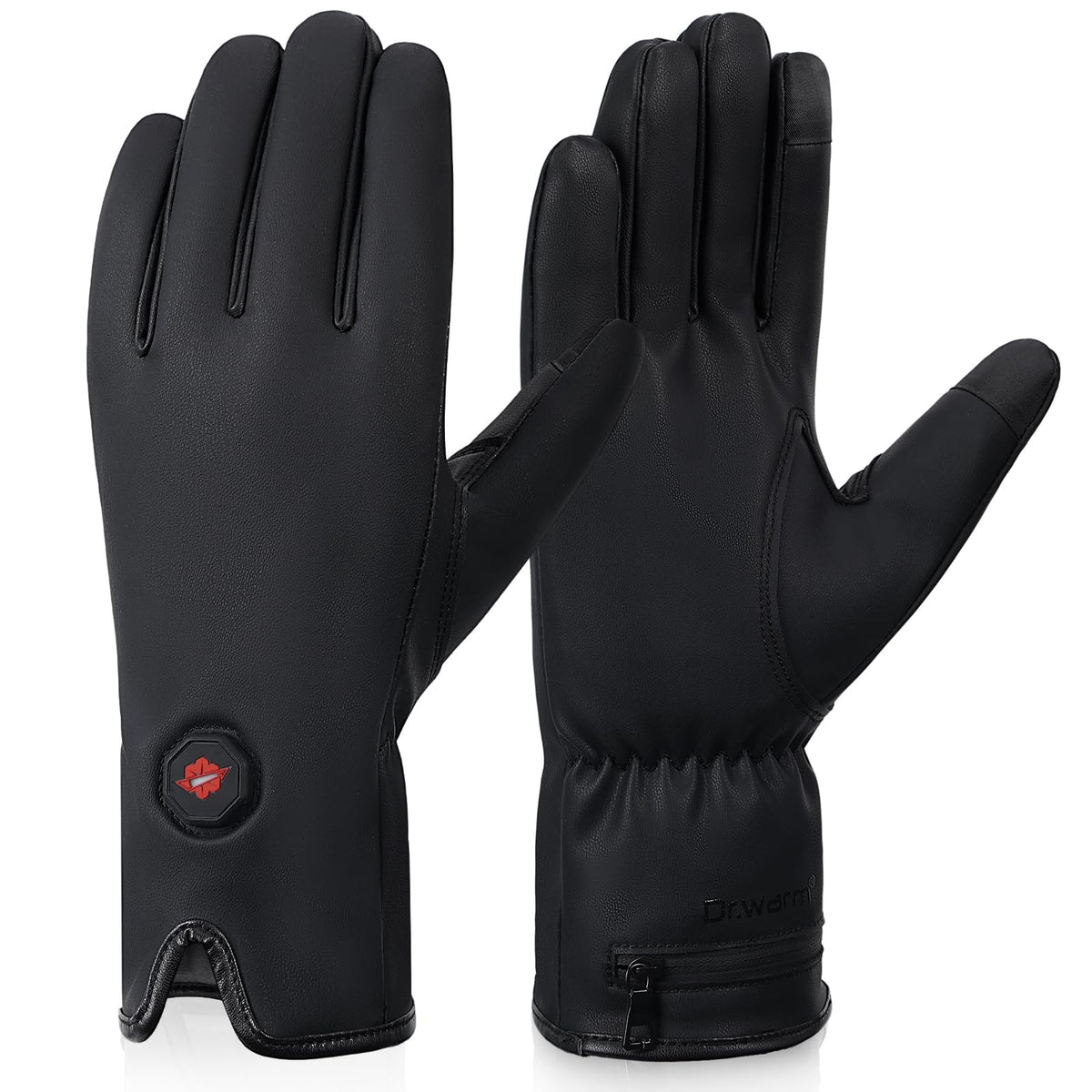 Dr.Warm heated gloves front view for all-day winter warmth and comfort