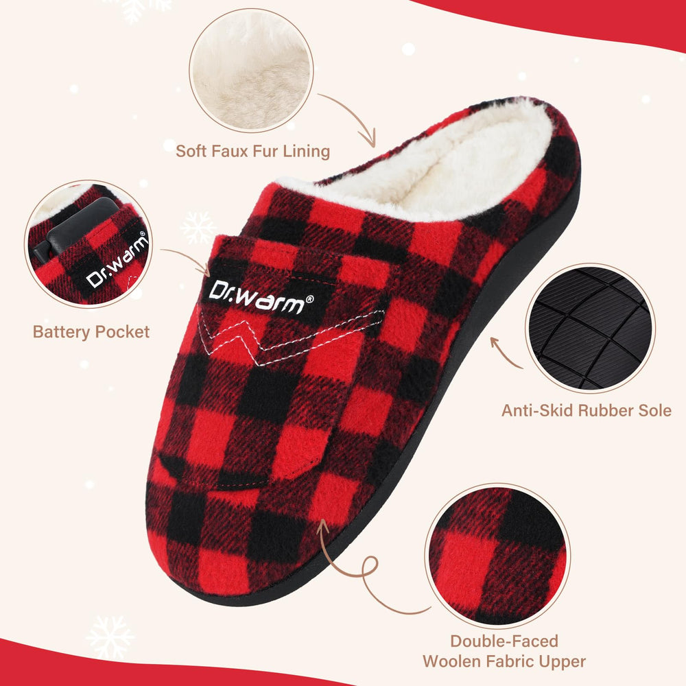 Dr.Warm heated slippers outsole demonstrates anti-skid traction for safe indoor wear.