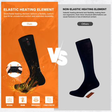 Dr.Warm heated socks with 20x5cm heating membrane wrapping toes and instep