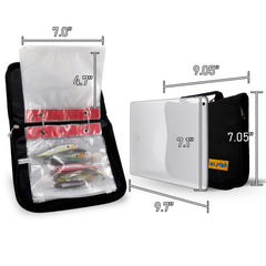 Removable zippered plastic lure bag in binder