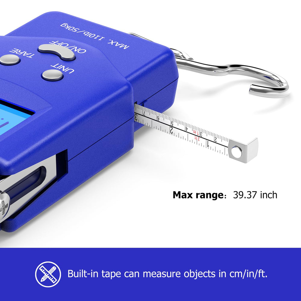 Built-in measuring tape extending up to 3 ft on PS01