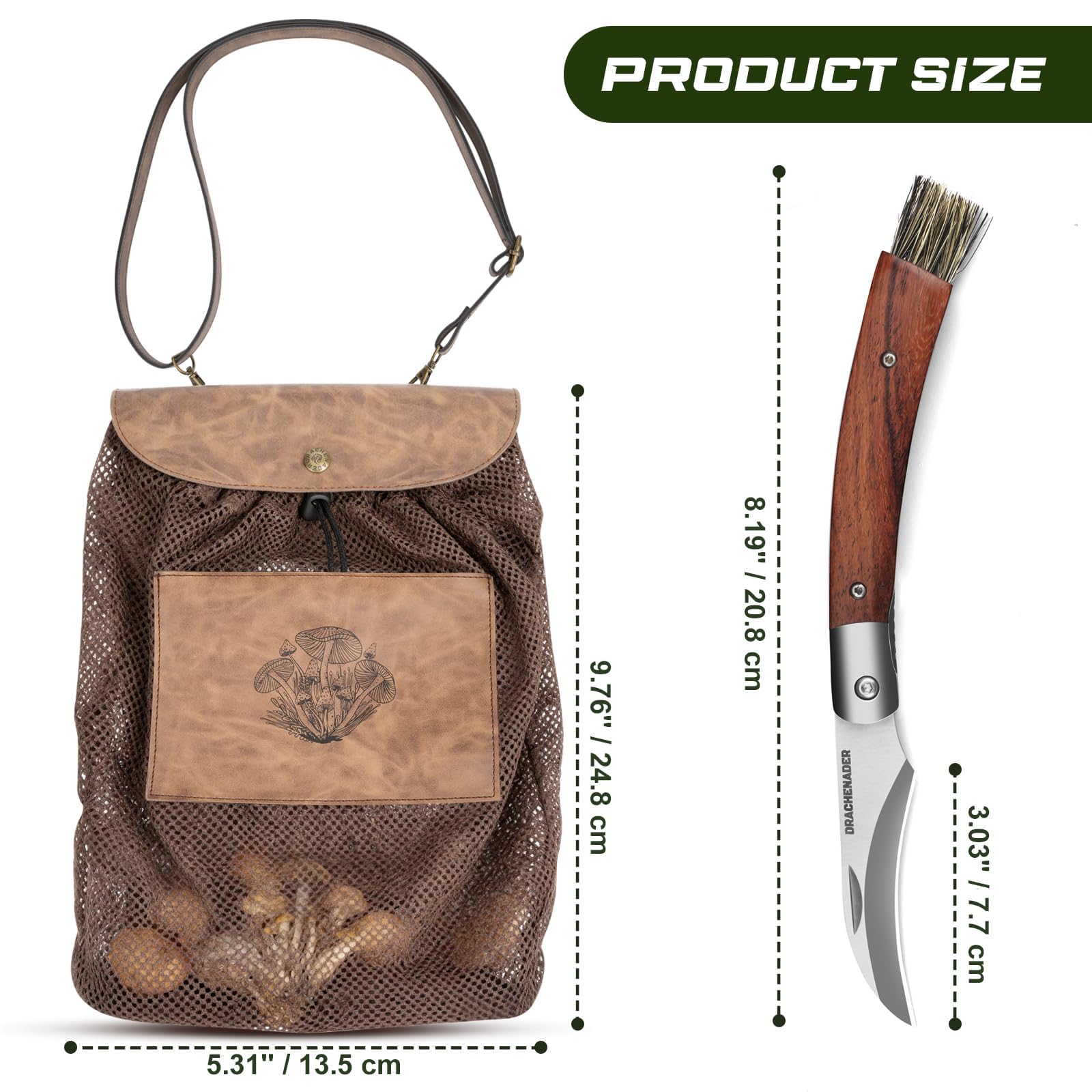 DRACHENADER eco-friendly mesh design lets spores fall back to forest floor.