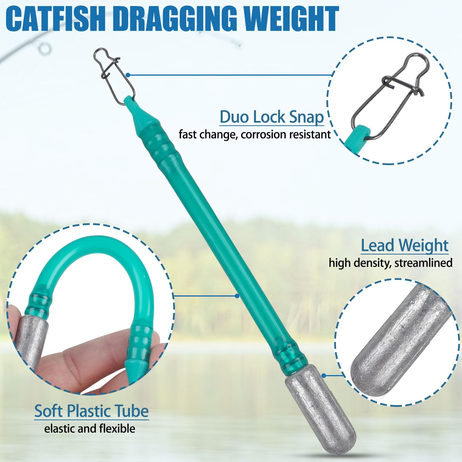 Removable snap on snag-free catfish weight