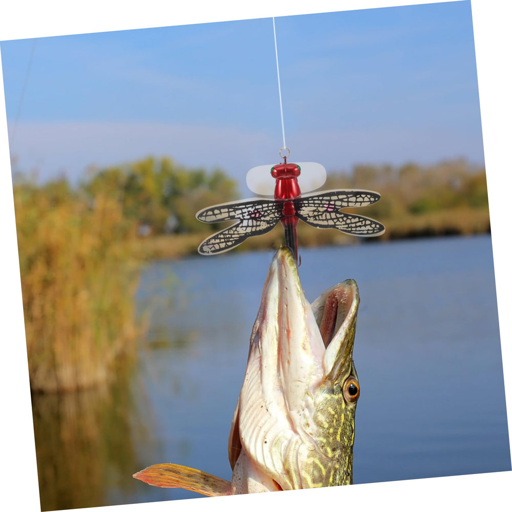 Durable plastic dragonfly lure under outdoor lighting